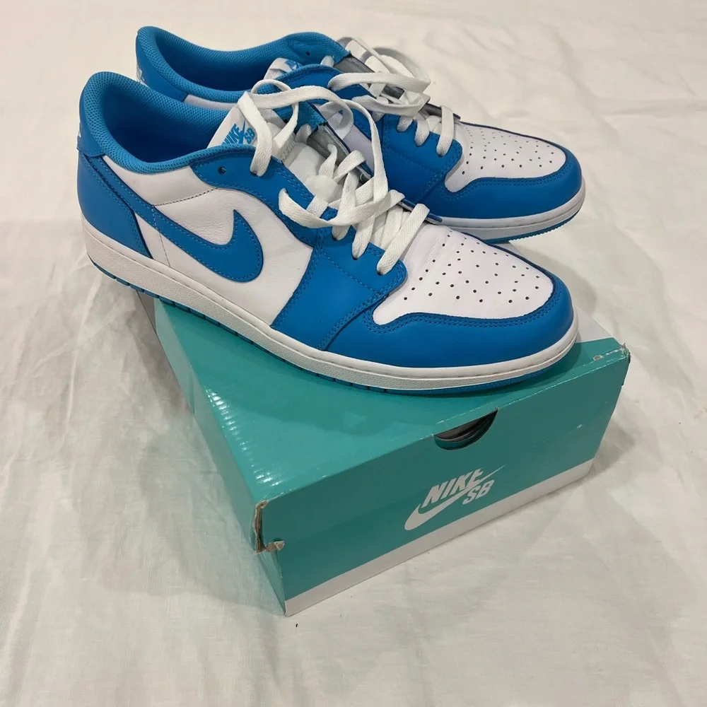 Nike Air Jordan 1 Low OG White and Blue Shoes
